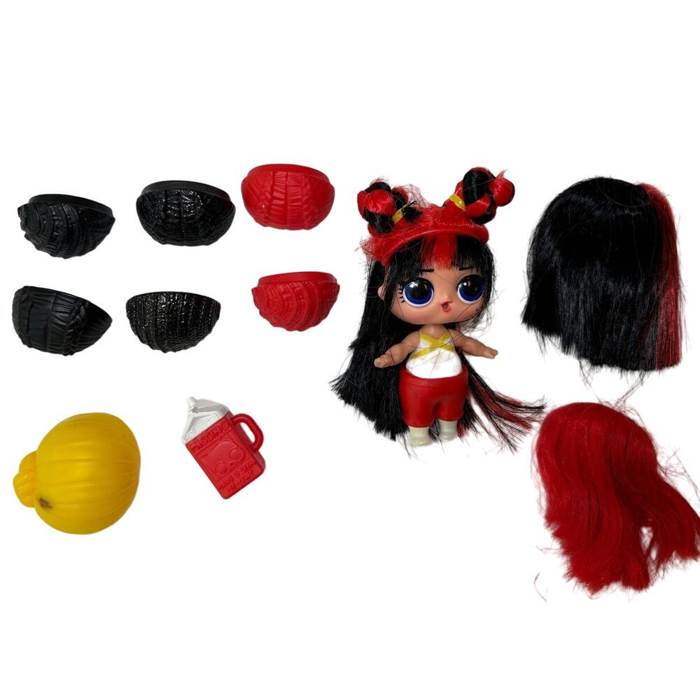 LOL Surprise Black Belt Big Sister Hair Vibes Doll Series Glitter Red Black